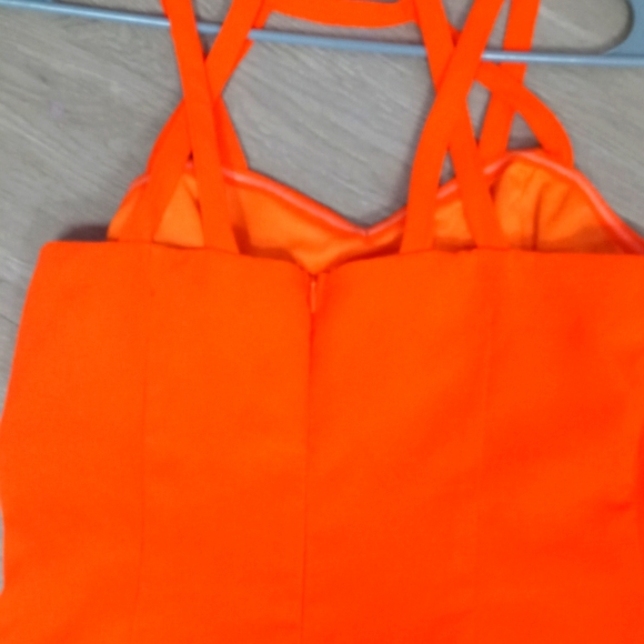 Charlotte Russe neon orange strappy mini dress - Picture 1 of 4